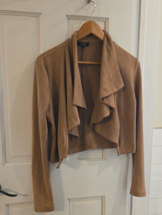 privy Jackets & Blazers - privy Cropped Draped Open-Front Jacket - Brown Size M. petit